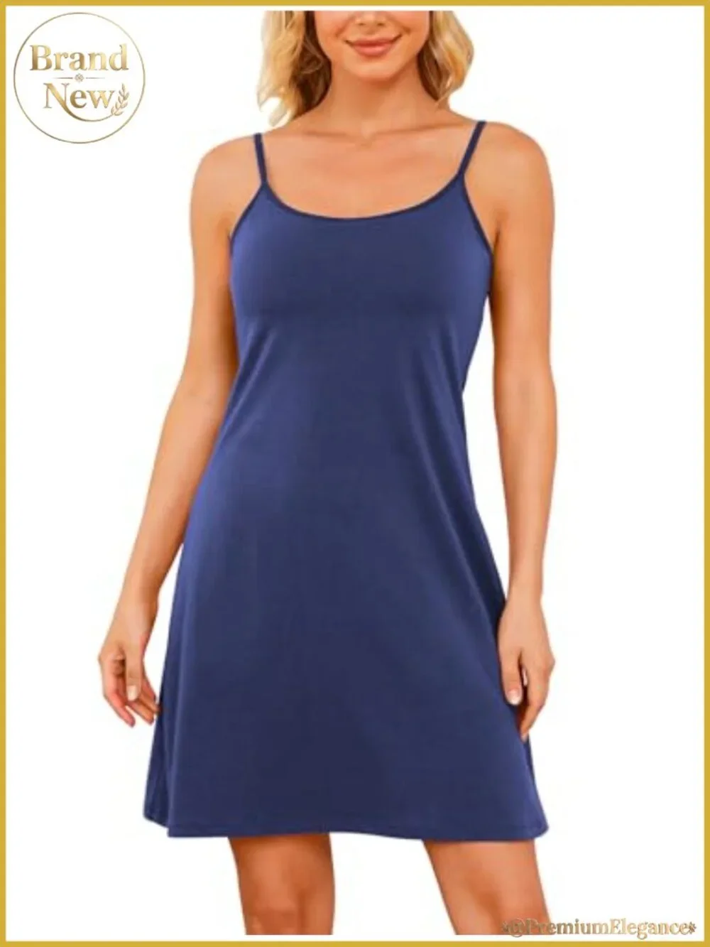 Cotton Full Slips with Built in Bra for Women Nightgowns Cami Dress